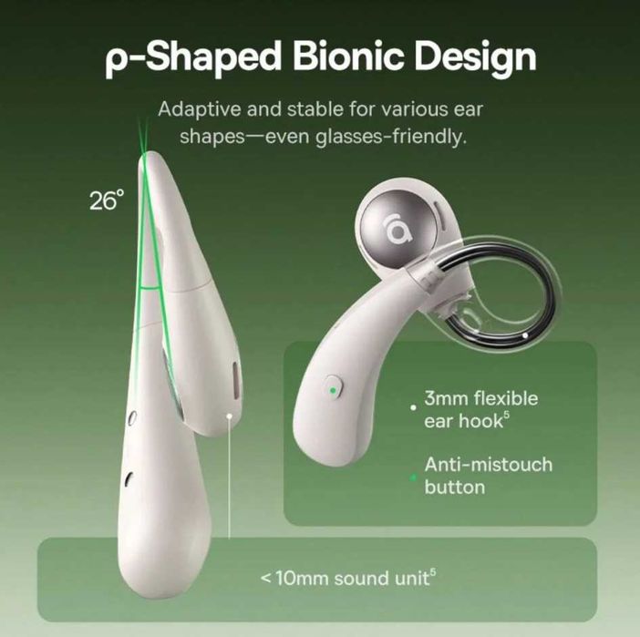 Бездротові TWS навушники Baseus Eli Sport 2 Open-Ear True Wireless Hi-Res Earbuds Bluetooth 6.0