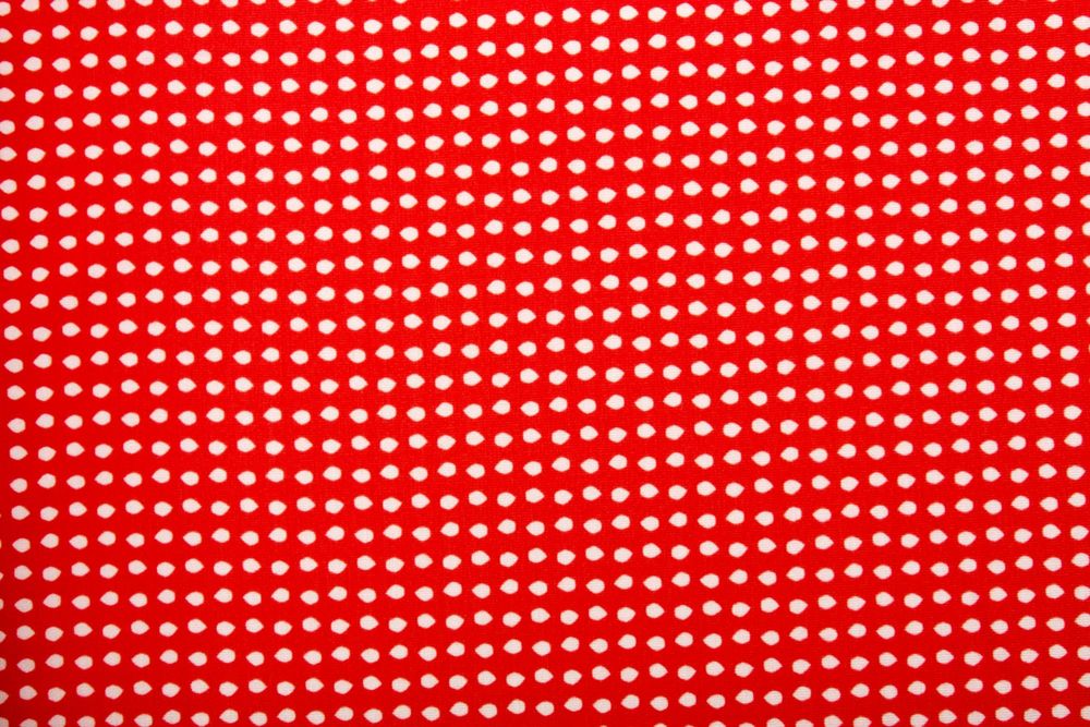 Dzianina Bawełniana Czerwona w Kropki