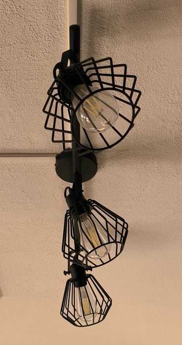 Candeeiro de teto INSPIRE 3 Luzes Preto, com Lâmpadas