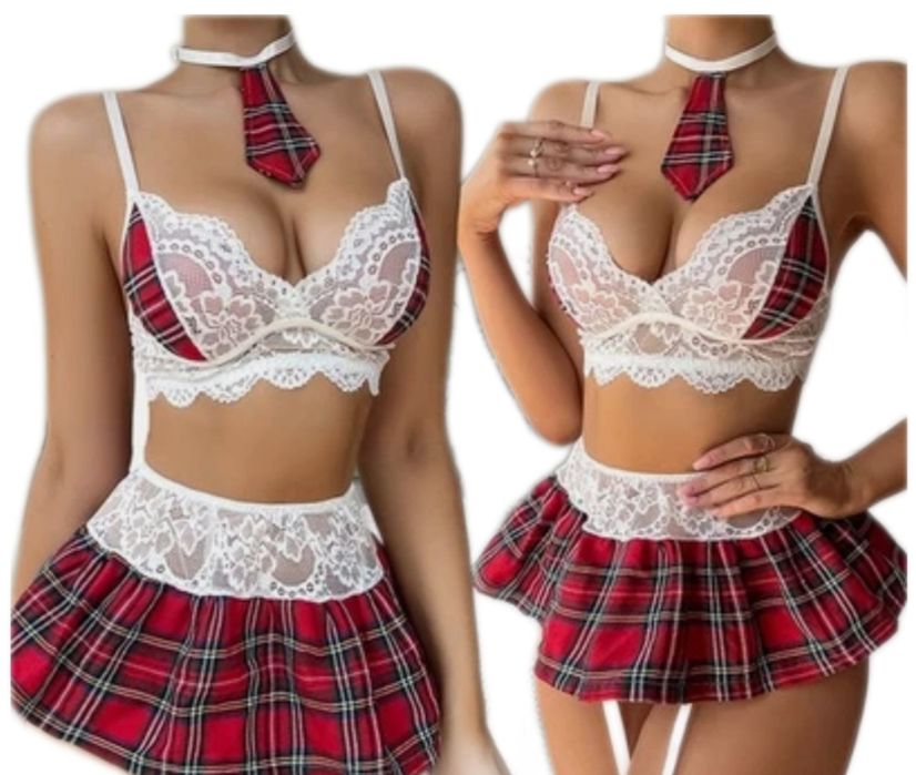 Sexy uczennica seksowny KOMPLET Kostium S/36 uczennicy studentki