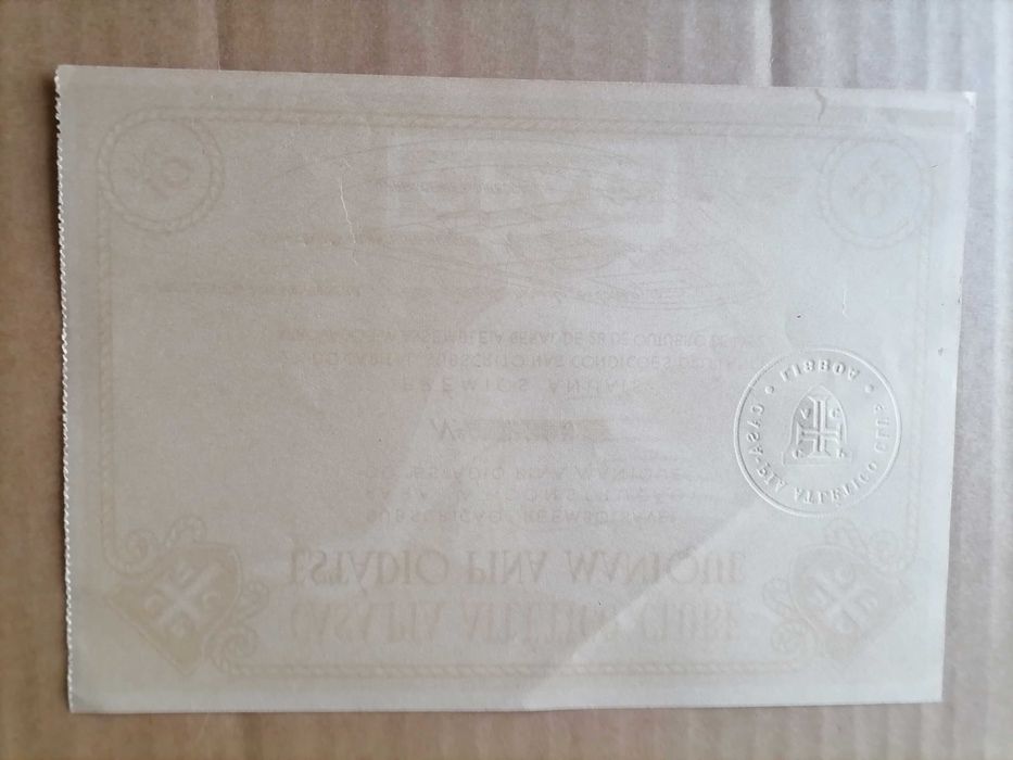 Título de Subscrição CASA PIA 1952 Construção do ESTÁDIO PINA MANIQUE