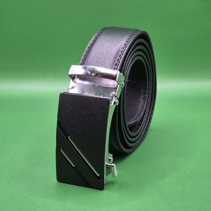 Pasek do spodni z automatyczną metalową klamrą czarny regulowany 120 cm Nowy