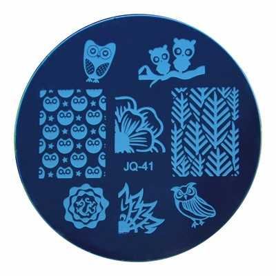 blaszka JQ41 płytka do wzorków do paznokci stempel sowa