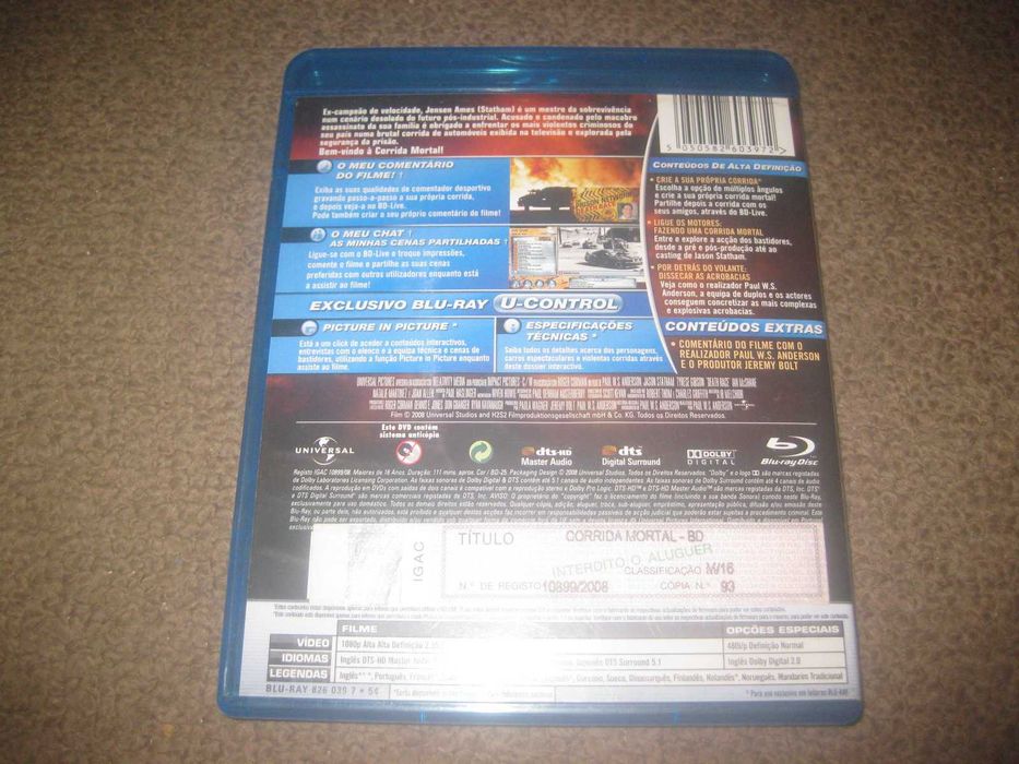 Blu-Ray "Corrida Mortal" com Jason Statham