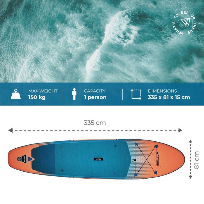 SUP F11 WattSUP Франція борд board доска дошка каяк САП суп надувна SUP дошка 2 шари слоя САП доска надувна Stand Up Paddle board борд SAP надувная