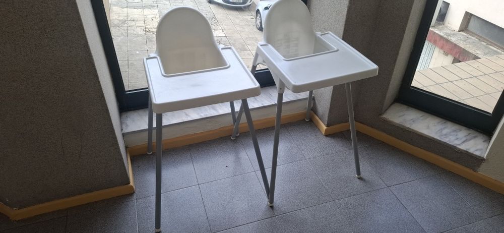 2 Cadeiras de Refeição para Bebé com Bandeja