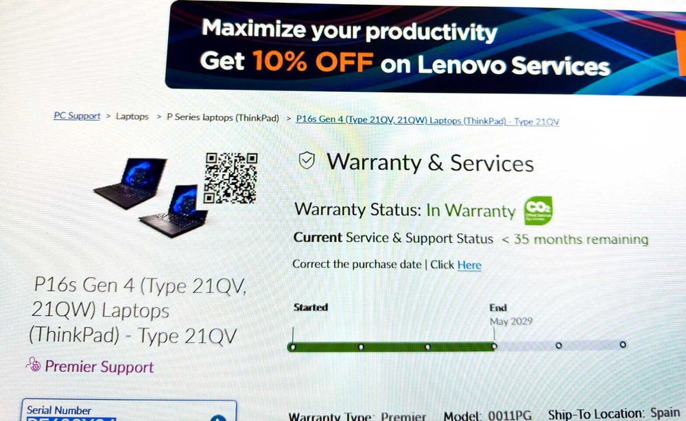 Lenovo ThinkPad P16s Gen4|Ultra 9-285H|64Gb|1TB|ARC PRO 140T|Garantia|