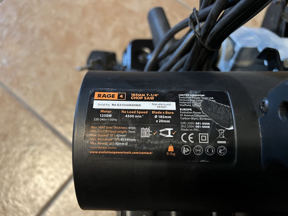 Торцовка по металу Evolution rage 4