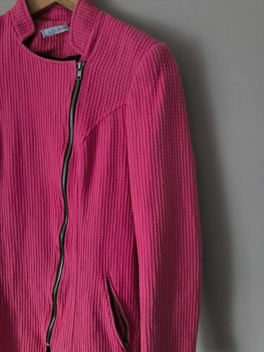 Płaszcz wiosenny różowy Lalous S wiosna wiskoza wiskozowy