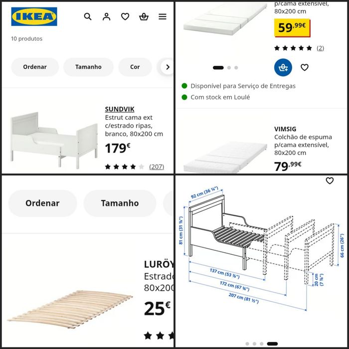 2 Camas extensível para crianças