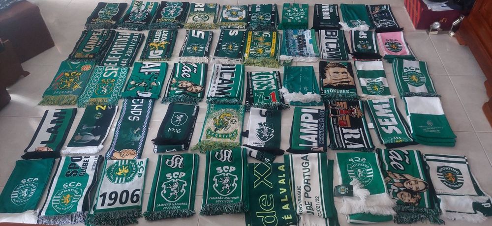 Lote de 60 bufandas, echarpes sporting clube de Portugal