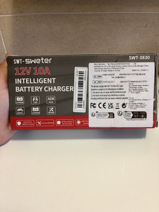 Carregador de baterias Inteligente 12V 10A