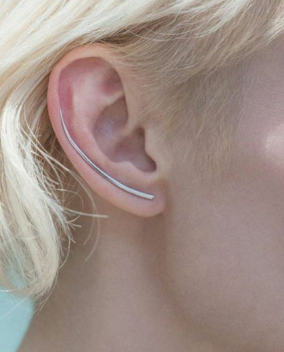 Срібна моносережка, кафф на праве вухо від бренду Kazka, проба 927