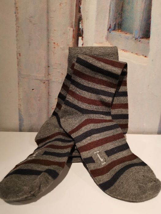 Nowe szare rajstopy ocieplane polarem od środka