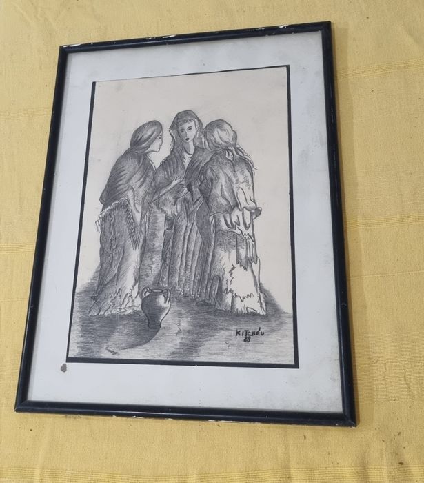 Quadro Desenho a Mão parede medidas nas fotos