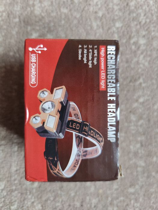 Ліхтарик світлодіодний налобний на акумуляторі
