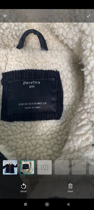 Kurtka sztruksowa z futerkiem Bershka xs