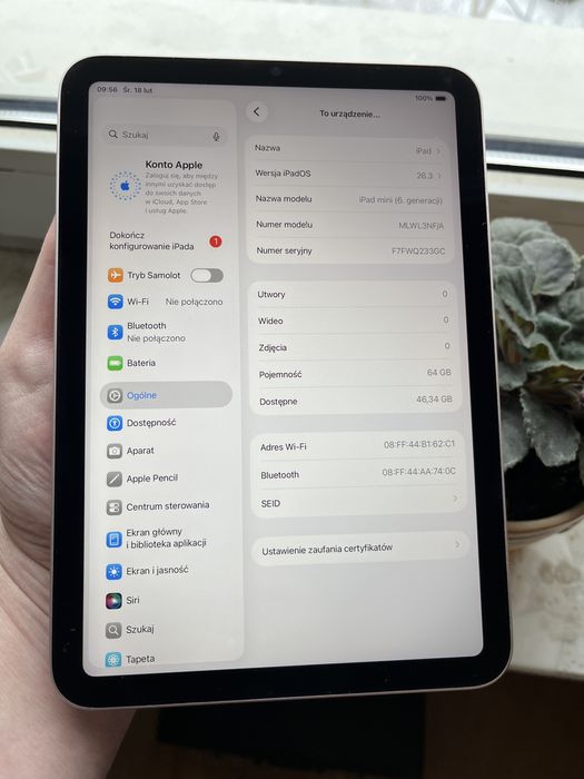 Tablet Apple iPad mini (6 Gen.) 8,3” 4/64GB ,Wi-fi ,Pink