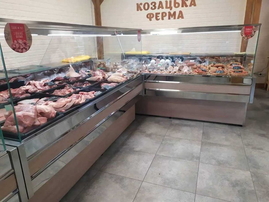 Гастрономічна холодильна вітрина КУБ під м'ясо,ковбаси,рибу,сири,молок
