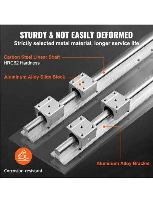 линейная направляющая VEVOR,2рельса+4каретки,Лінійна рейка з кареткою