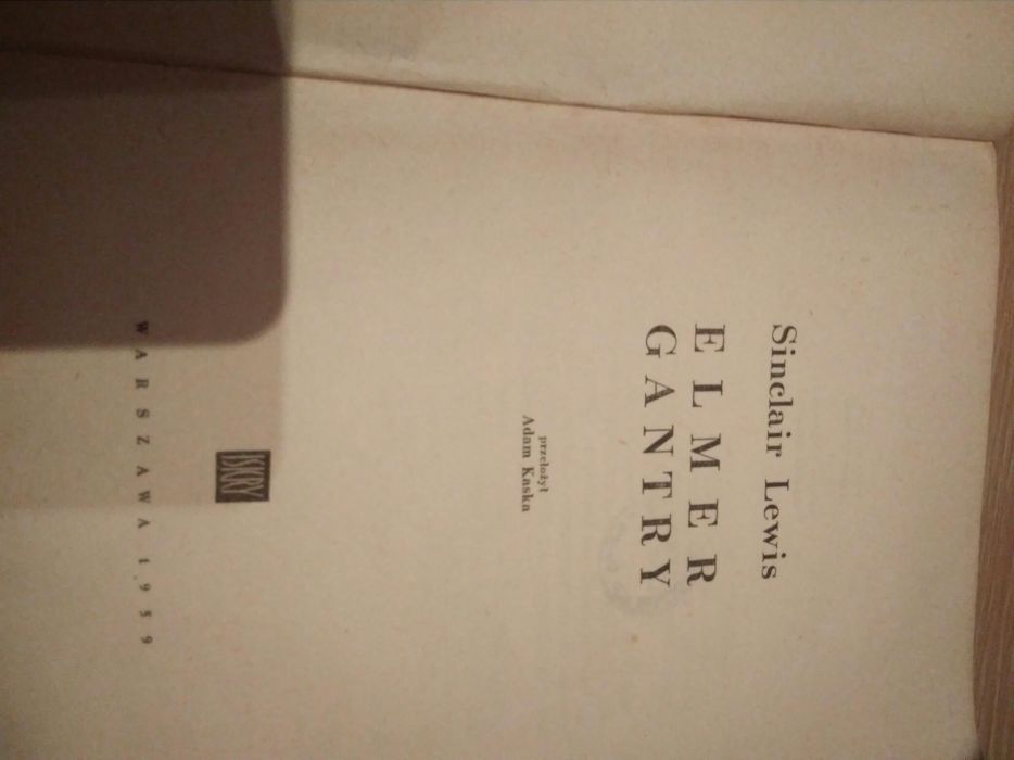 Książka "Elmer Gantry " Sinclair Lewis