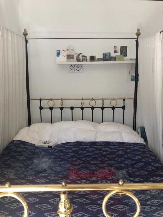 Cama dois 1800s em ferro preto