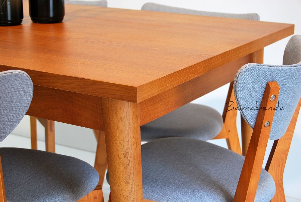 Mesa de jantar extensível retro vintage estilo nórdico