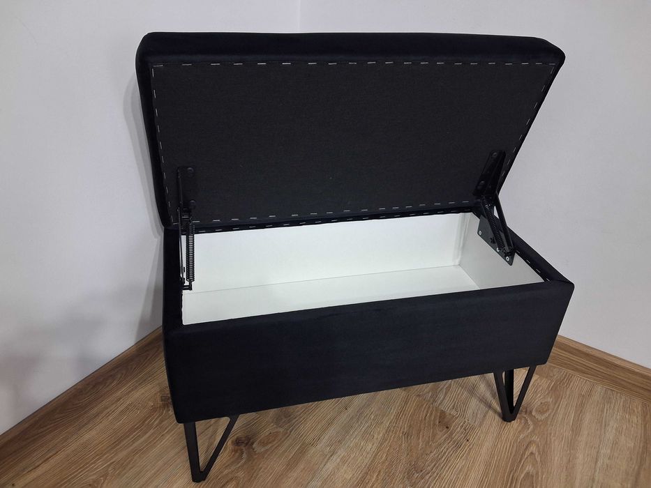 Ławka pufa otwierana 60 x 30 tapicerowana schowek pojemnik siedzisko