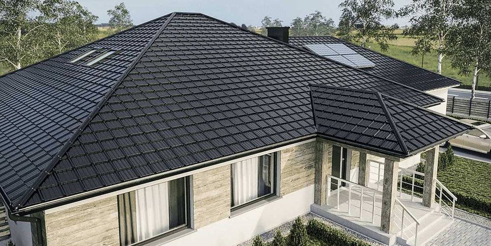 BLACHOTRAPEZ blachodachówka 2 modułowa ESTIMA MAT TK ral 7016