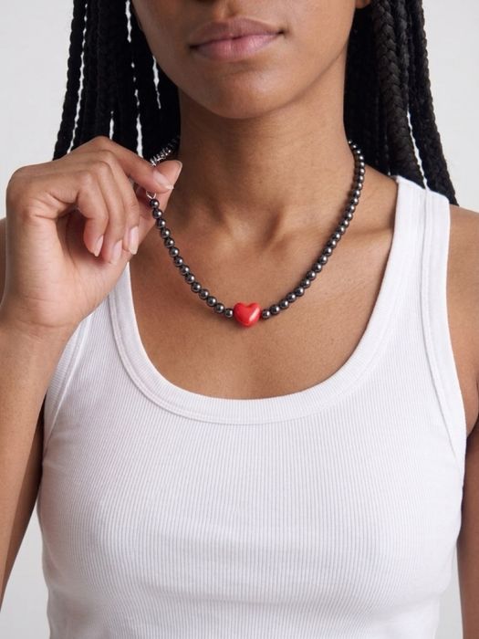 Naszyjnik choker z hematytow
