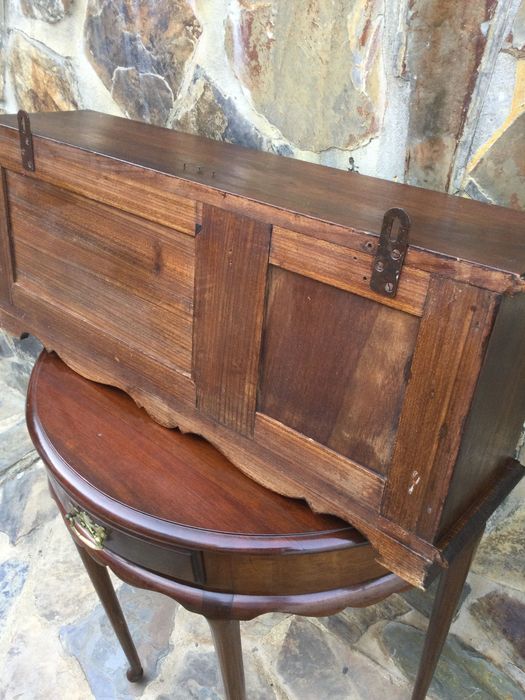 Nicho prateleira Armário suspensão madeira exótica Antigo 82 cm