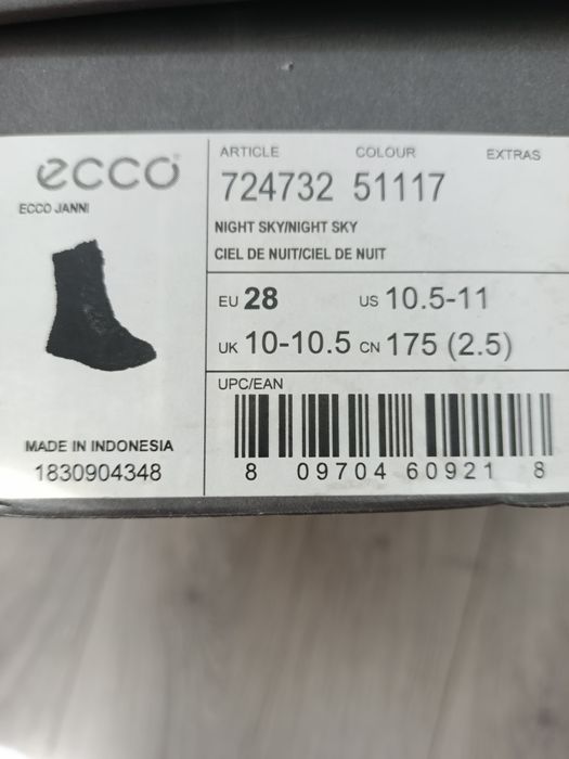 Зимові чоботи, сапоги Ecco для дівчинки, 28 розмір