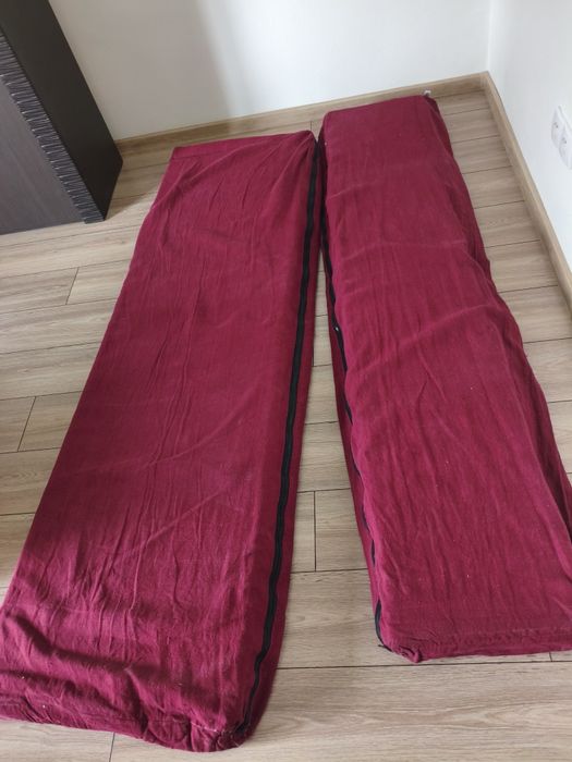 Poduszki czerwone 188cm materace pianka H3 len na kanape