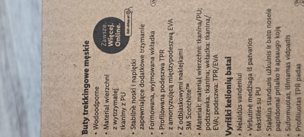 Buty trekkingowe Crivit wodoodporne r.44