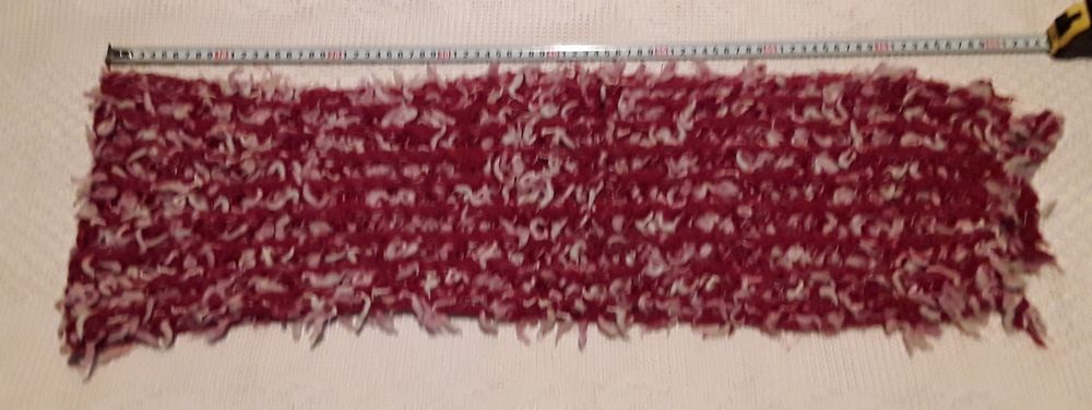 Echarpe / Cachecol em malha tricô vermelho e branco