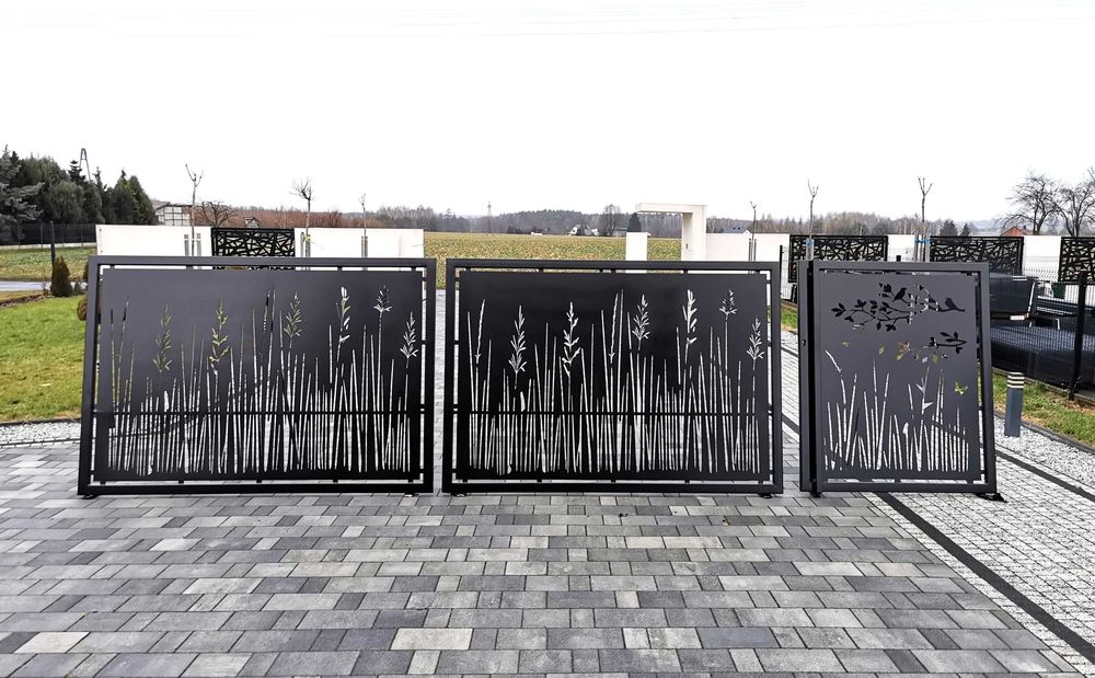 Brama z furtką kpl. ocynk + ral skrzydłowa wypalana przesuwna słupek