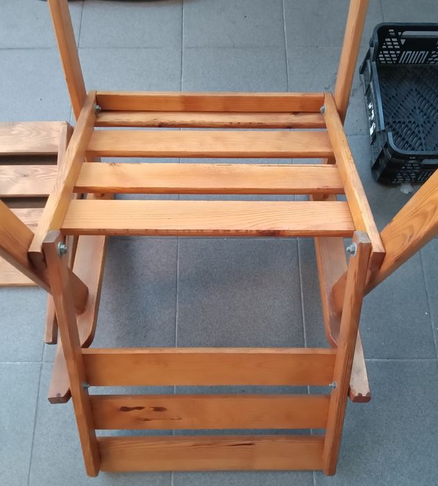 Drewniany komplet ogrodowy - 2 fotele + ławka