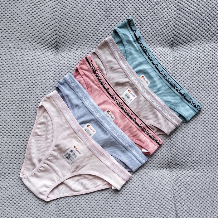 Трусики набір 5шт. жіночі donella L, труси рубчик, трусы, сліпи турція