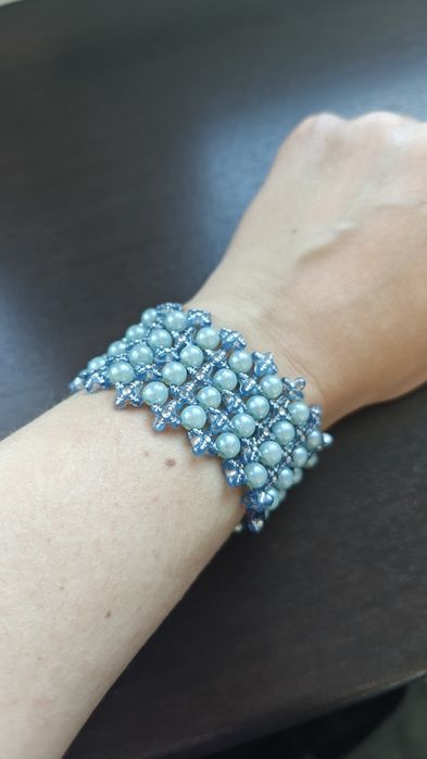 Bransoletka błękitna koraliki