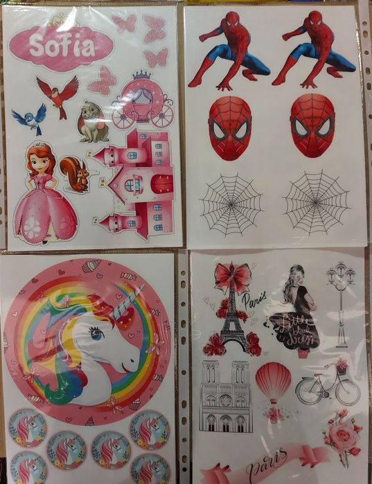 Вафельные картинки на торт