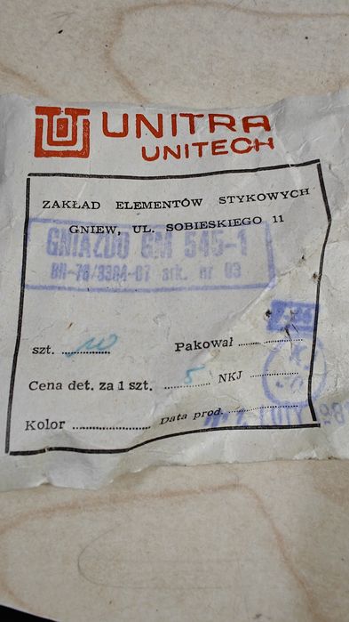 Gniazdo i wtyczki Gm 545-1/  5 pinów UNITRA