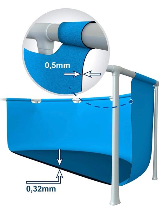 Intex Piscina com estrutura metálica tubular redonda (ø) 3,66 x (h) 0,76 m, cor azul