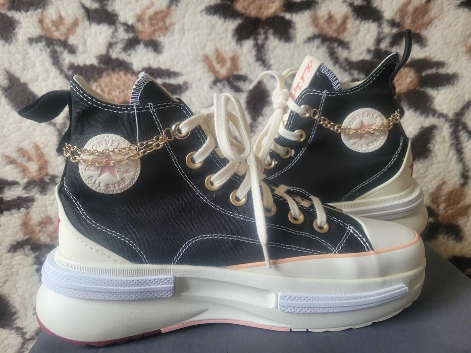 Mega trampki platforma Converse Run Star Gold Chain wkł.25cm superstan