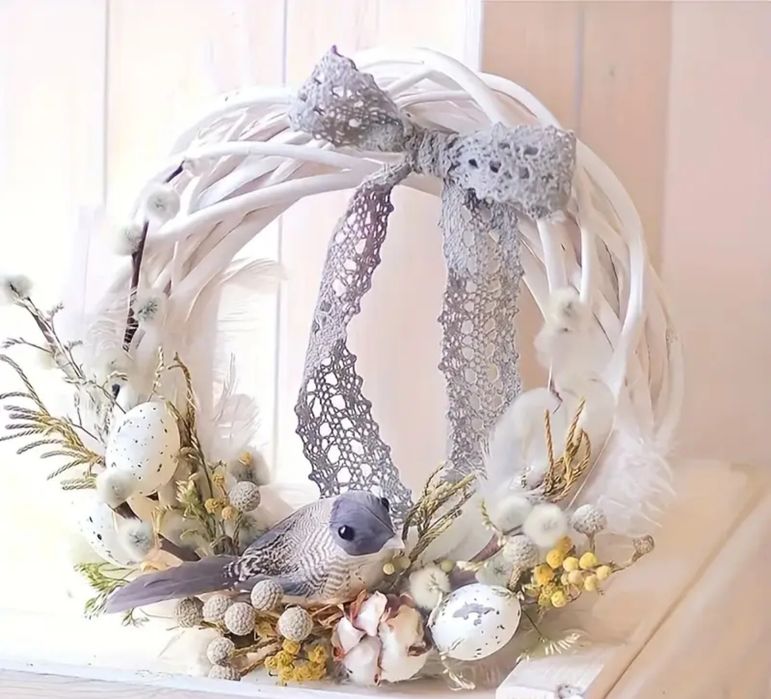 3 szt. Białe ręcznie robione wianki wierzbowe do rękodzieła nowe