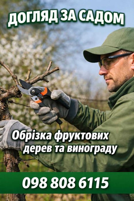 Обрізка дерев та винограду