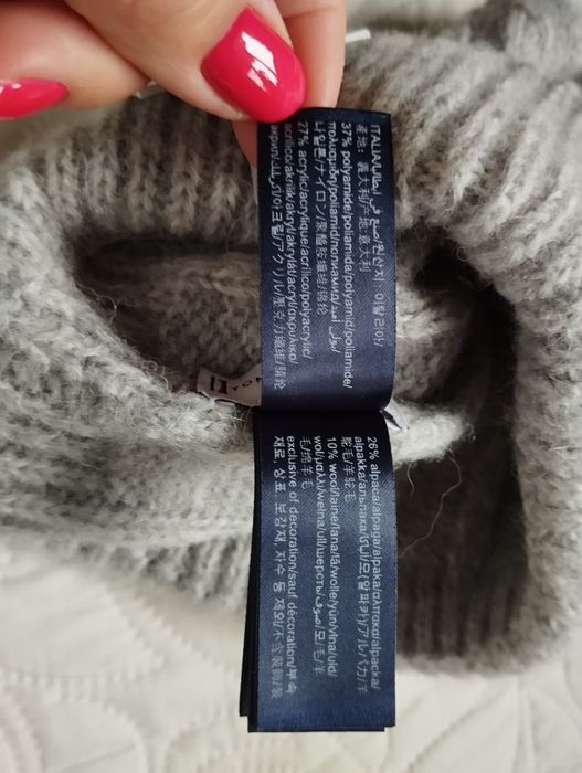 Tommy Hilfiger komplet, zestaw zimowy prezent Gift alpaka Czapka  Szal