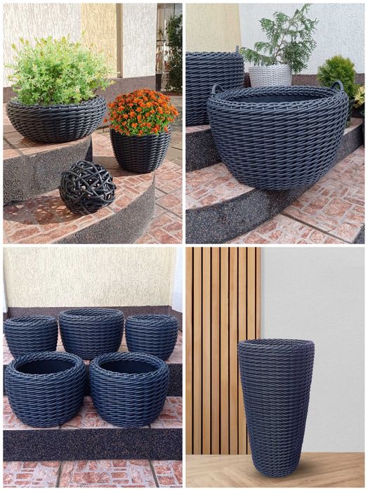 Кашпо для квітів 5л-65л,Дровниця, Корзина,Горщик.Вазон.Кашпо з ротангу