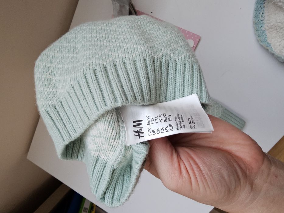 Komplet HM czapka komin rekawiczki 1-2latka, 86-92cm