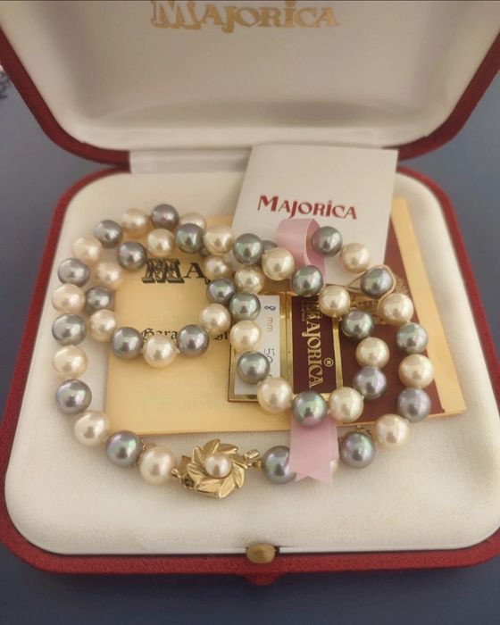 Colar de pérolas Majorica, NOVO