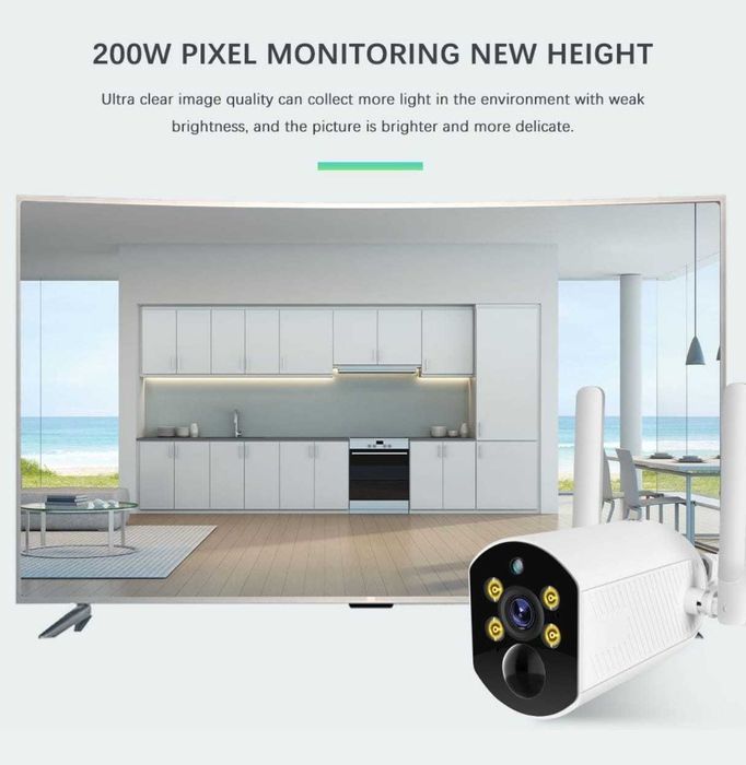 Sistema Vigilância WiFi Deteção Movimento e Visão Noturna - NOVO